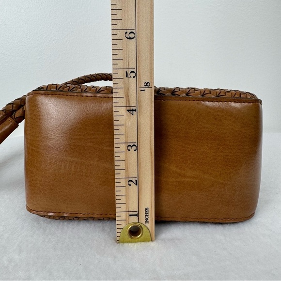 Vtg Liz Claiborne Square Bucket Shoulder Bag Brown Braided Vegan Coastal Preppy - Picture 14 of 14